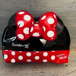 The Crème Shop Minnie Mouse Patent Leather Makeup Bag 9x6x4 Good Condition